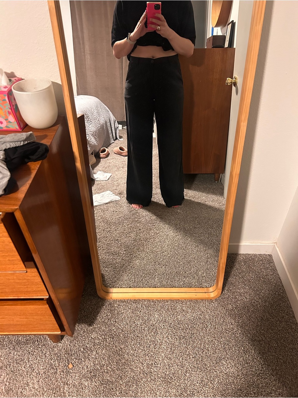 pistola Black High-Rise Wide-Leg Trousers